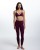 legginsy sportowe damskie bordowe modelujące wysoki stan Contour przód