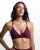 stanik sportowy damski bordowy do pilatesu Contour Bra przód dopasowany