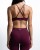 biustonosz sportowy damski bordowy Contour Bra tył cienkie ramiączka