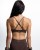 biustonosz sportowy damski brązowy Contour Bra tył cienkie ramiączka